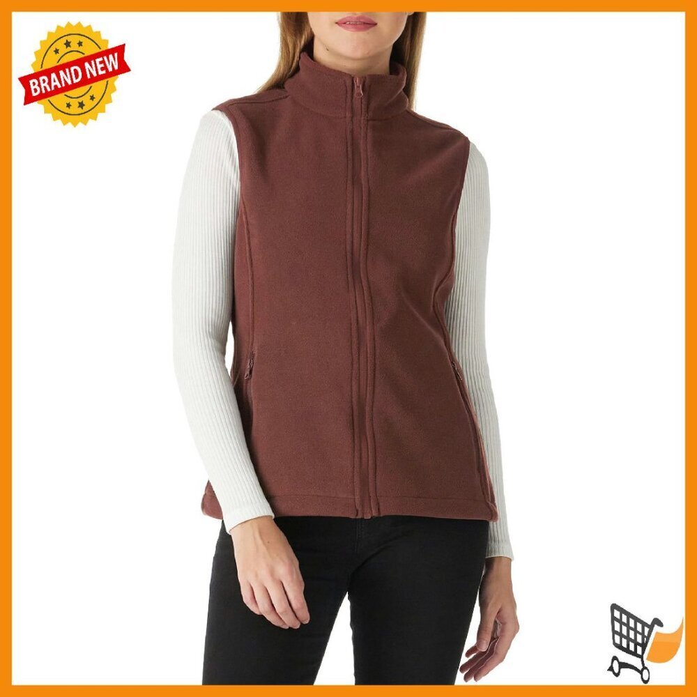 Women's Polar Fleece Zip Vest with Pockets, Warm Sleeveless Outerwear